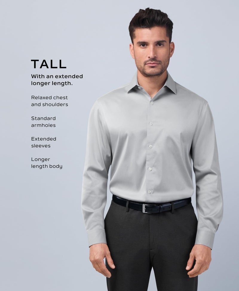 Van Heusen Men's Tall Fit Dress Shirts Poplin, White, 18.5" Neck 35"-36" Sleeve (XX-Large) - Image 5